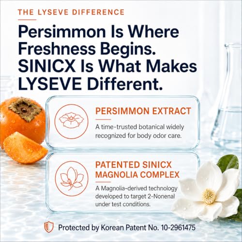 LYSEVE Persimmon Body Wash for Odor & Nonenal Care Korean Natural Cleanser