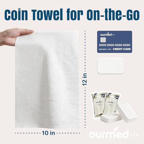 Unscented Compressed Towels - Disposable Washcloths, 112 Count, 12x10 In - Ourmed Life