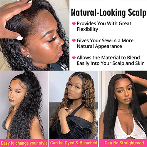 GLOWNINA Deep Wave Lace Front Wig 20 Inch Human Hair 13x4 HD Pre Plucked