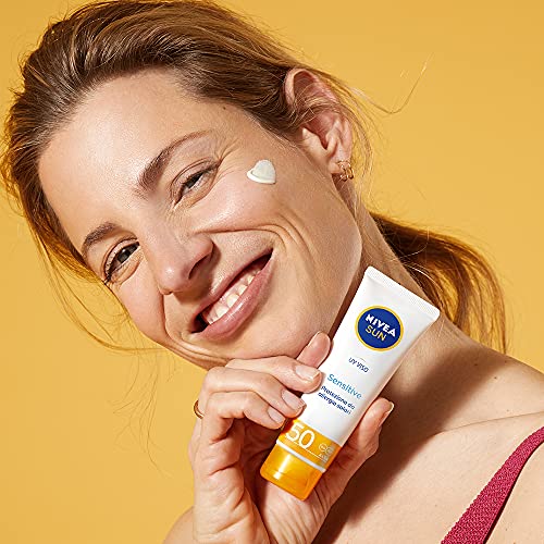 Nivea Sun Face Moisturizer for Sensitive Skin, Fragrance-Free, SPF 50, Travel Size 50ml