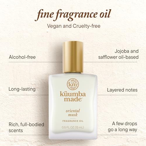 Kuumba Made Oriental Musk Fragrance Oil Roll-On 0.5 Fl Oz - Alcohol-Free, Long-Lasting, Vegan