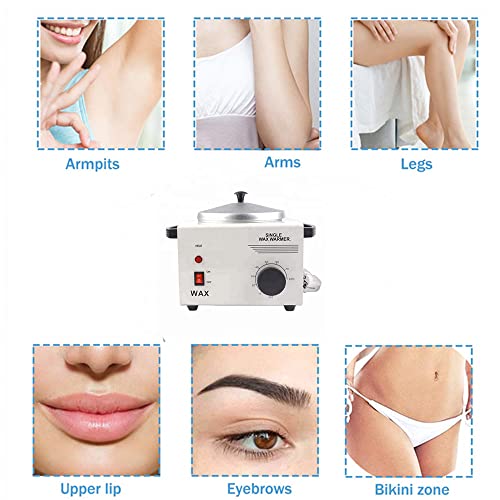 Electric Wax Warmer for Hair Removal with Adjustable Temperature & 50 Wood Sticks