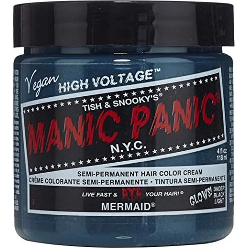 MANIC PANIC Classic Mermaid Semi Permanent Hair Color - Neon Ocean Blue Hair Dye for Women & Men That Lasts 4-6 Weeks - Vegan, Ammonia & Cruelty-Free - Create & Mix Custom Shades (4oz)