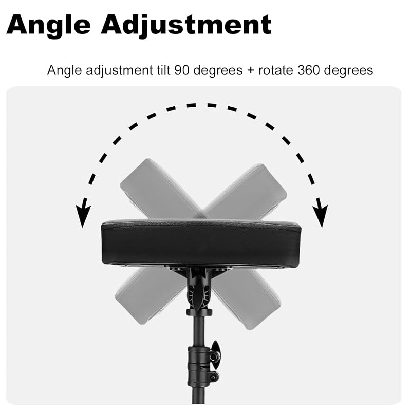 NATUMER Tattoo Armrest Stand with Tray & Tripod Base - Adjustable Height, 360° Tilt & Rolling Tray (Black)