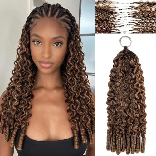 Bestvivid #4/27/30 Burmese Curly Feather Crochet Human Hair Extensions 14 Inch