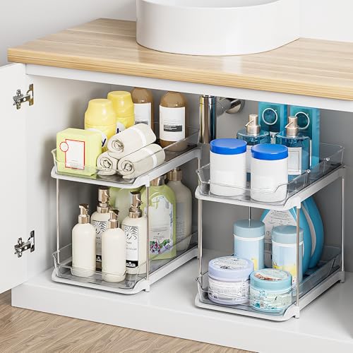 White 4-Pack Multi-Purpose Under Sink & Pantry Organizer with Pull-Out Drawers