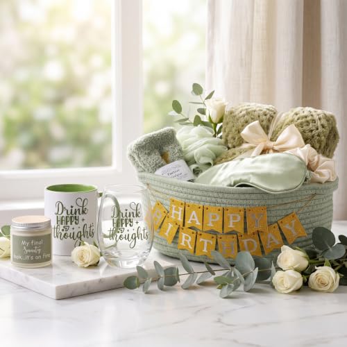 Zopeal Green Gift Basket Set for Women Spa Care Relaxation Birthday - All-in-One