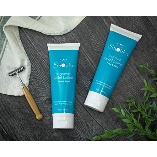 Shobha Ingrown Relief Lotion ? One-Step Ingrown Hair Treatment ? Post Waxing Hair Bump Remover - Skin Care Product for After Face, Body and Bikini Hair Removal, 8 oz