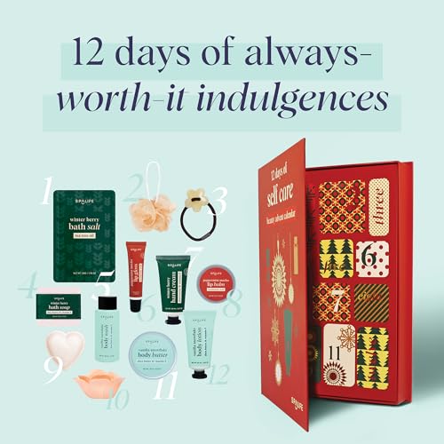 SpaLife Holiday 12-Day Beauty Advent Calendar ? Travel-Friendly Skincare ? Gift Set ? 12 Days of Self-Care Spa Set ? Body Care Skin Care ? SpaLife Holiday Stocking Stuffer