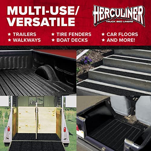 Herculiner Roll-On Bed Liner Kit - Black, 1 Gallon, DIY Truck Bed Coating, 1 Count