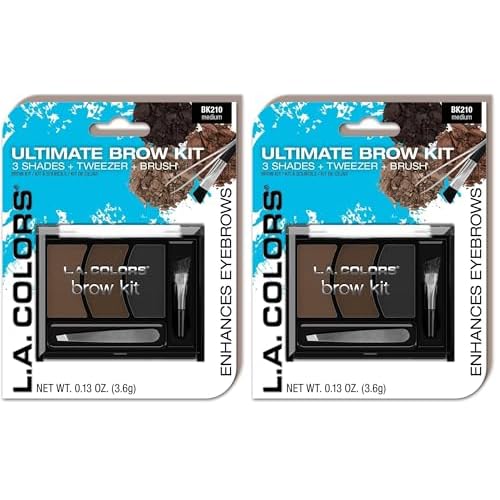 L.A. COLORS Perfect Brow Kit (carded), Medium CBK210A (Pack of 2)