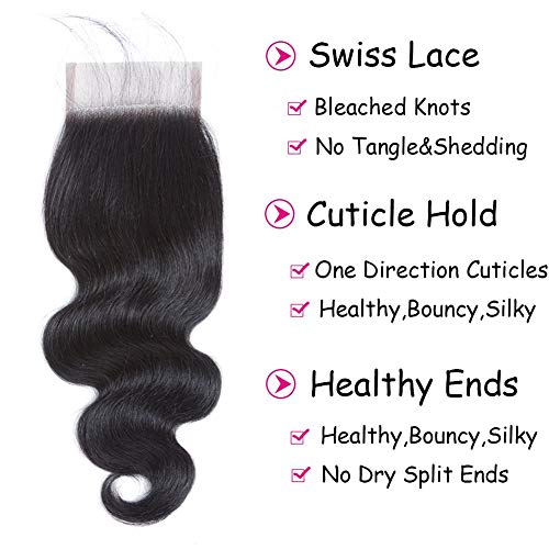 Dream Diana 12 Inch Body Wave Lace Closure 4x4 Free Part Brazilian Virgin Human Hair