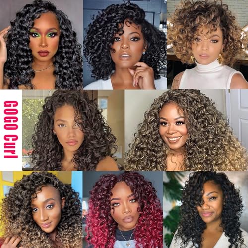 12 Inch Curly Crochet Hair 7 Pack for Black Women - Bouncy Beach Curl Style
