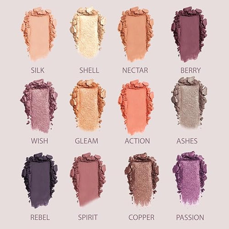 Lamora Pink Eyeshadow Palette - 12 Soft Mauve Rose Shadows, Multi-Use Eye Makeup Palette with Matte & Shimmer Finishes, Ultra-Blendable Everyday Neutrals, Long-lasting Wear, Travel Makeup with Mirror