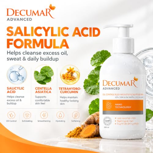 Decumar Acne Body Wash 280mL / 9.46 fl oz – Acne-Prone Body Skin Daily Cleanser (HVSun variant: Acne Body Wash - 280mL / 9.46 fl oz)