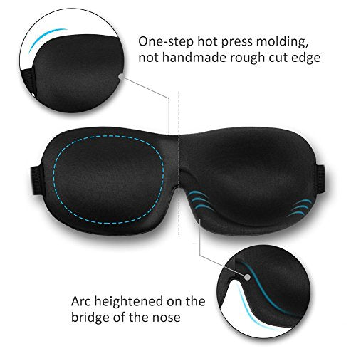 Sleep Mask Invisible Alar Deep Orbit 3D Eye Mask Ultra Lightweight & Comfortable Sleeping Mask for Travel, Nap Shift Works Black & Lavender