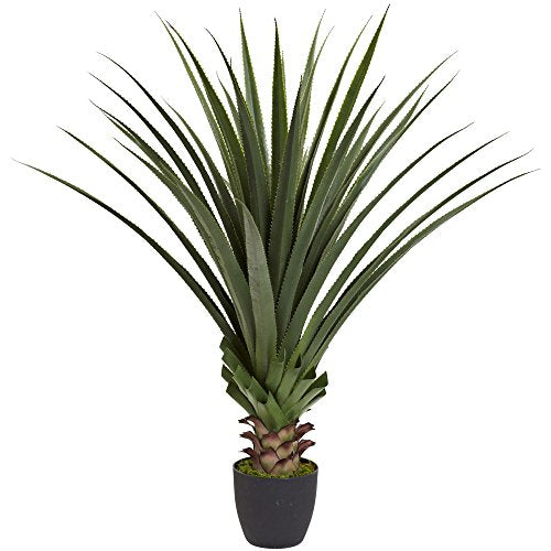 Artificial Spiked Agave Plant - 4 ft Home Decor Faux Plant with Nursery Pot