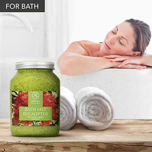Eucalyptus Bath Salts with Natural Sea Salt for Relaxation & Sleep - 46 oz