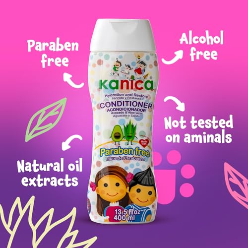 KANICA Kit 2 (2 Shampoo Paraben Free with Aloe Vera and Avocado 13.5 fl oz) (2 Conditioner Paraben Free with Aloe Vera and Avocado 13.5 fl oz)