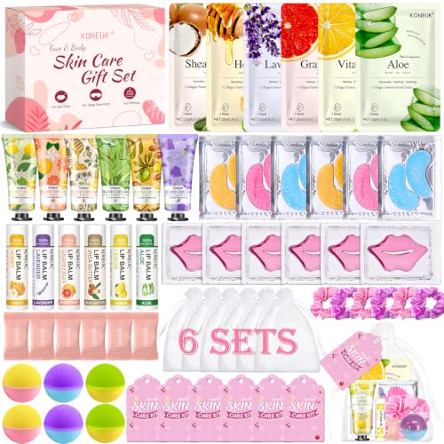 60PCS Spa Party Supplies Kit for Girls Sleepover Party - Facial Masks, Lotions & Gifts