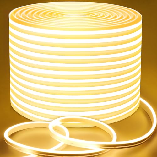 Lamomo LED Strip Lights 65.6ft Warm White Dimmable Waterproof Neon Rope