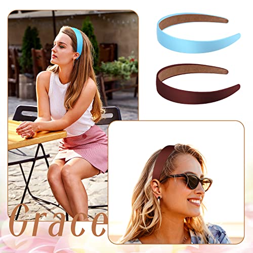 36 Pcs Satin Headbands Bulk Non-Slip Wide Hair Accessories for Women