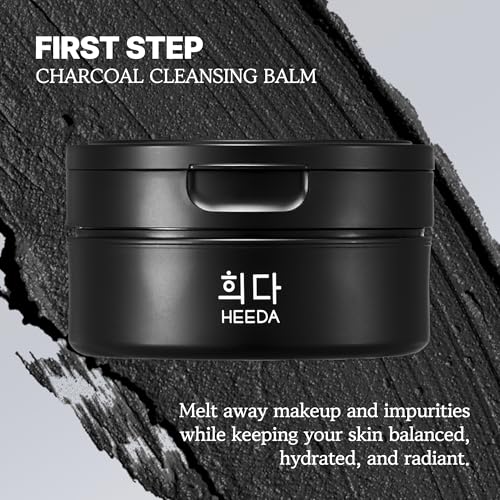 HEEDA Double Cleansing Duo - Charcoal Balm & Hydrating Foam Cleanser - Vegan Korean Skincare Set