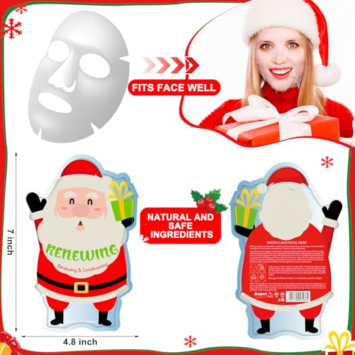 36 Pack Christmas Face Masks Set - Holiday Skincare Facial Sheet Masks for Women & Men - Festive Stocking Stuffer