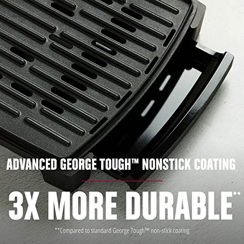 George Foreman Submersible 5-Serving Grill with Adjustable Temperature, Black/Grey