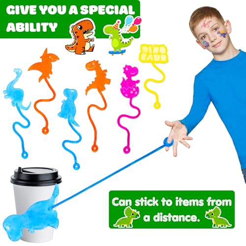 48PCS Dinosaur Party Favors - 24PCS Temporary Tattoos & 24PCS Stick Hands - Perfect Birthday Party Supplies, Goodie Bag Stuffers, Treasure Box Toys, Classroom Prizes, and Student Gifts