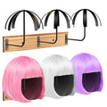 Yumkfoi Wall-Mounted Wig Stand Holder Set of 6, Black & Natural Variants
