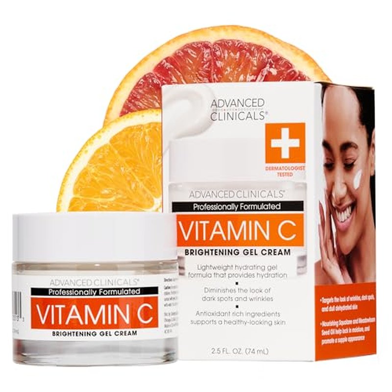 Advanced Clinicals Retinol Firming Cream + Retinol Travel Size Firming Cream + Vitamin C Brightening Face Gel Cream Set