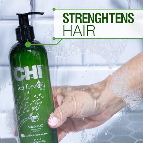 CHI Tea Tree Oil Strengthening Shampoo 25 Fl Oz - Gentle, Sulfate-Free Hair Care