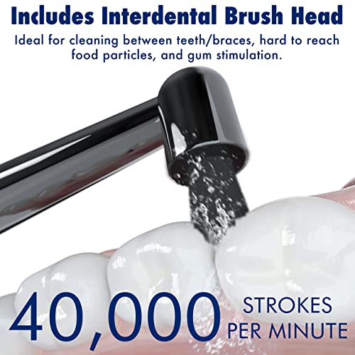 8 Pack Electric Toothbrush with 10 Brush Heads Charcoal Bristles Rechargeable Blue Variation of THIS listing