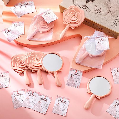 Quinceañera Party Favors Rose Compact Mirrors Gift Set 50 Pieces