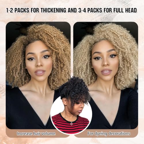 Grey Afro Kinky Curly Clip-In Hair Extensions 10 Inch 50g Real Human Hair - Thick & Seamless