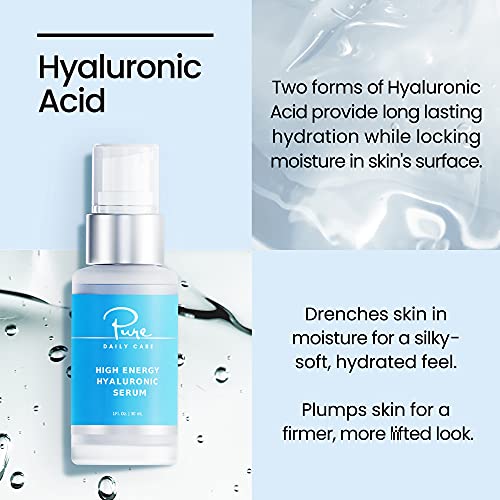 Pure Daily Care High Energy Hyaluronic Serum 1oz - Hydrating Skin Plumping