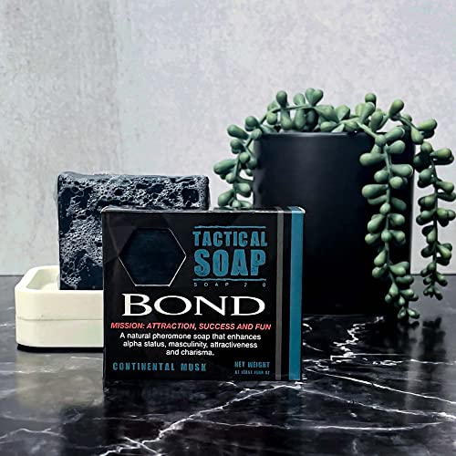 Men's Natural Pheromone-Infused Cedarwood Tactical Soap - 3 Bars, Exfoliating, Made in USA