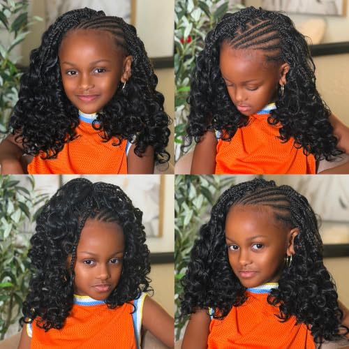 ToyoTress Ultraess Ocean Wave Crochet Hair 8 Inch - 8 Packs Pre-Braided Loop Black
