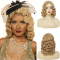 Blonde Finger Wave Wig for Women 1920s Vintage Style Synthetic Hair - Side Part