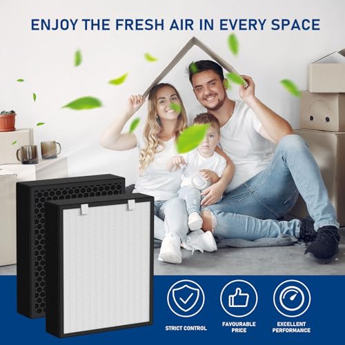 2 Pack True HEPA Replacement Filters with Activated Carbon for BreatheSmart - Fits Fresh, MP-Pet & Pure Models