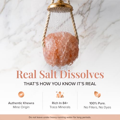 UMAID 4 lb Himalayan Pink Salt Rock for Shower & Bath - Spa Wellness Gift