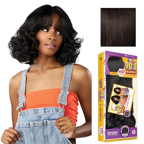 Sensationnel Butta Lace 90s Bangs Wig Unit 914 - Dark Brown, Glueless Synthetic with HD Lace Front