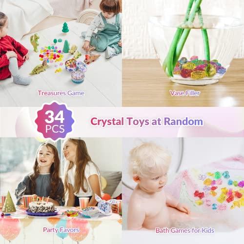 34-Piece Kids Bath Bomb Set with Crystal Toys Inside - Organic Surprise Gift for Children
