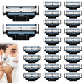 Razor Blade Refills for Men - 24PCS Compatible With Mach3 Razors, Triple-layer Manual Compatible with Mach 3 Razor Blades Refills Pack, Precision Shaving Blades With Dual Lubrication