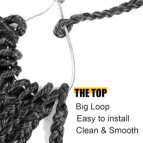 Salt and Pepper Box Braids Crochet Hair 8 Inch 8 Packs for Black Women - Pre Loop Synthetic Hair