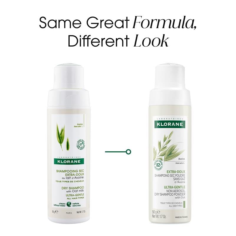 Klorane Dry Shampoo with Oat Milk Non-Aerosol Duo - Eco Friendly, Texture & Volume