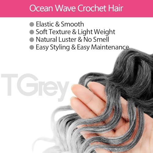 Tgrey Ocean Wave Crochet Hair for Black Women Water Wave Deep 6 Inch 8 Pack