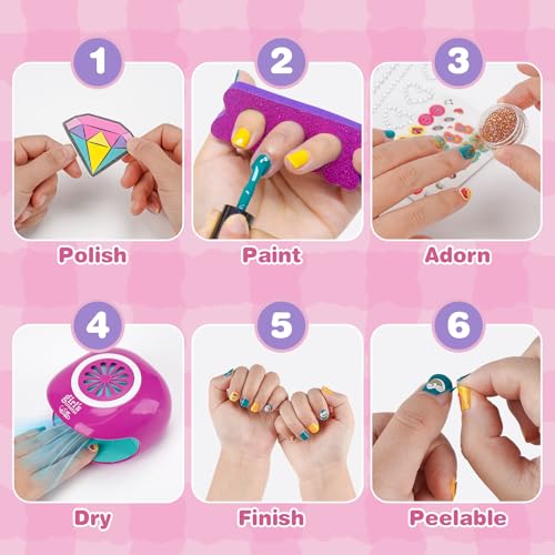 Kids Foot Spa & Nail Kit Set - Medium Size Spa Day Gift for Girls - 25 pcs