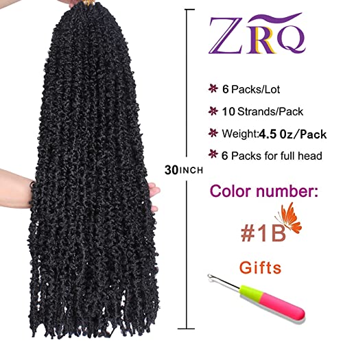 30 Inch Lightweight Butterfly Locs Crochet Hair - 6 Packs, 1B# Variation